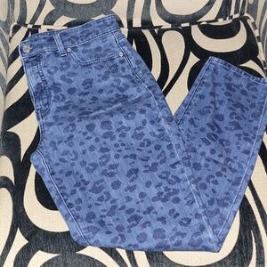 Talbots Blue Animal Print Denim